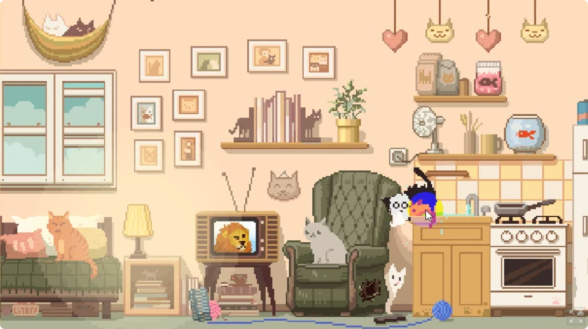 Click the pink mouse toy again